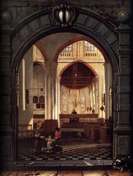 Louwijs Aernouts Elsevier Interior of the Oude Kerk oil painting picture